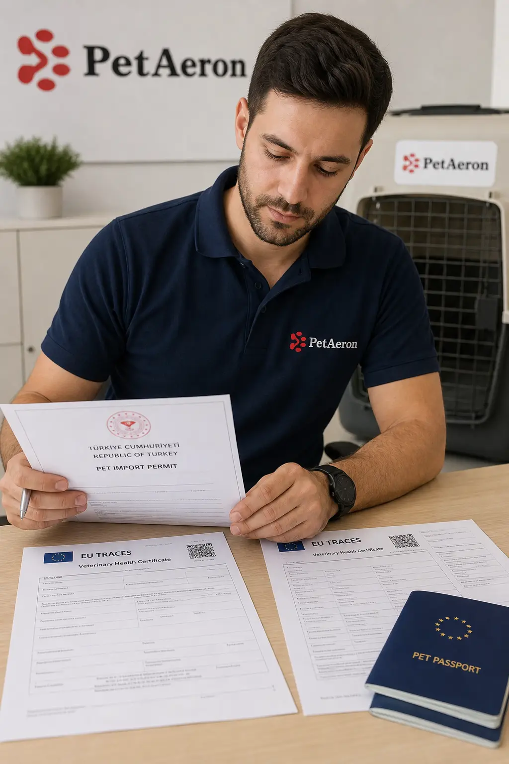 PetAeron specialist managing pet transport from India to Ankara with Turkey import permit and TRACES document checks