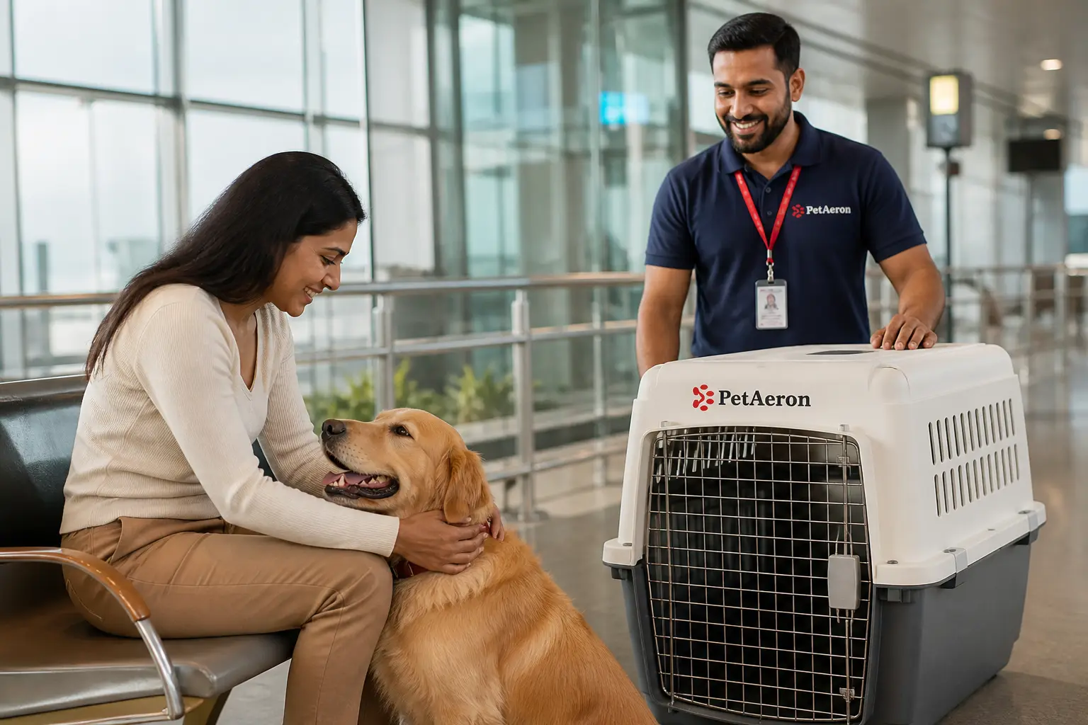 Dog relocation care for India to New Jersey journeys with PetAeron specialist and IATA crate