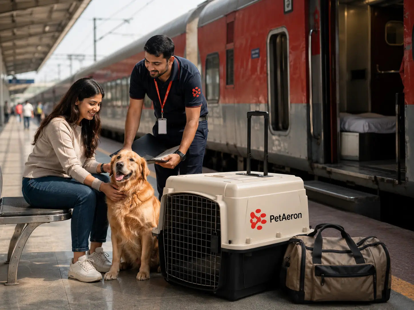 Pet relocation by train from Chennai with PetAeron
